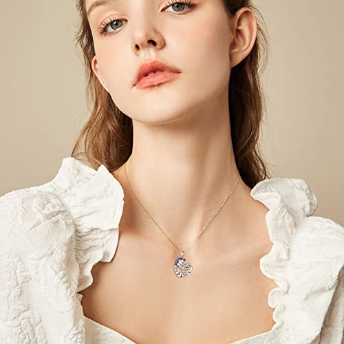 Bellna Preschool Graduation Gifts Lucky Horse Necklace For Daughter 925 Sterling Silver With Cubic Zirconia Pendant Necklace For Teen Girls Birthday Graduation Anniversary's Day (A-Horse & Girl) #TOP2