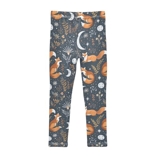 Fox and Astrology Moon Girls Leggings Athletic Pants Tights Stretch Bottom2