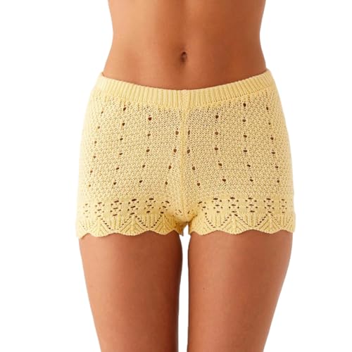 Short tricot taille haute femme fini les vêtements d'été inconfortables