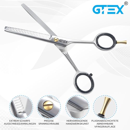 GTEX Effilierschere Friseur - 6,5 Zoll Professionelles Ausdünnschere Haare