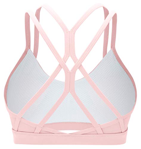 Running Girl Strappy Sports Bra For Women Sexy Crisscross Back Light Support Yoga Bra With Removable Cups (Wx2310 Pink, Cn:l/Us:m) #TOP6