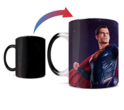 DC Comics - Superman Logo - Justice League - One 11 oz Morphing Mugs Color Changing Heat Sensitive Ceramic Mug – Image Revealed When HOT Liquid Is Added!