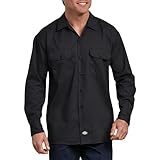 Dickies Flex Relaxed Fit Long Sleeve Work Shirt, Black, XL