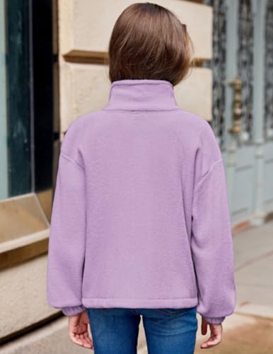 Arshiner Girls Zip Up Fleece Jacket Fall Winter Sherpa Sweatshirts Warm Outwear Crop Coat with Pockets4