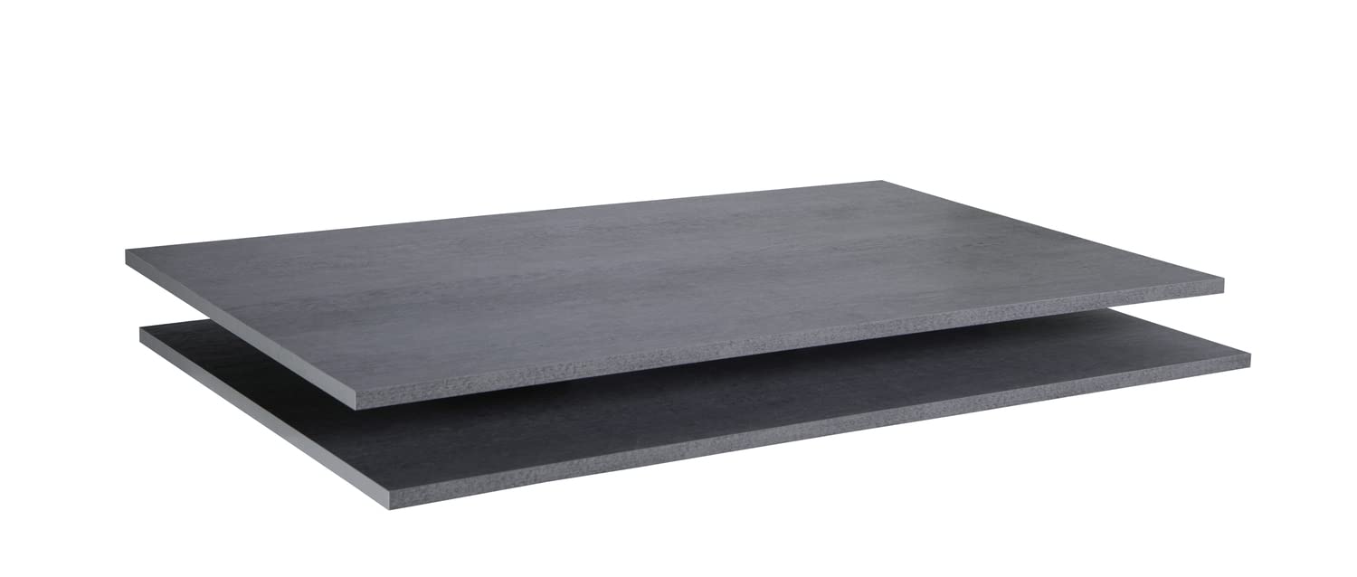 Composad | Coppia di 2 Ripiani per Armadio della Linea MIPIACE, Scaffali interni per Armadi, Ripiani interni Armadio, (LxAxP) 95,2x1,6x58,5 cm, Colore Grigio Cemento, Made in Italy