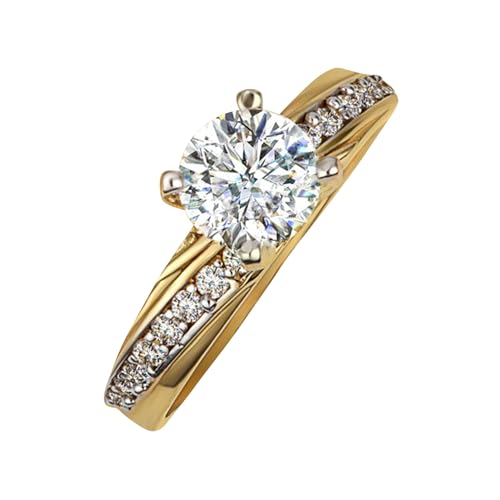 10K and 14K Yellow Gold Women's Signature Wedding Band and Engagement Ring with Multiple Size2