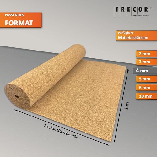 Miniatura 4 de Base De Corcho Trecor Aislante Del Ruido De Impacto - 4 Mm De Espesor - Para Suelos Laminados Y De Parquet - Compra 10 M