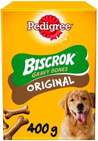 Pedigree Biscrock Dog Gravy Bones Dog Biscuits Low Fat Tasty Dog Treat 400g (Pack of 2)