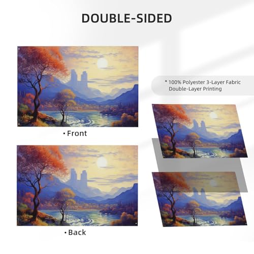 Drapeaux double face en polyester 200D robuste avec œillets en laiton - 3