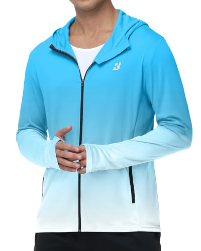 Image of Roadbox Men's UPF 50+ Zip Up Sun Hoodie, UV Protection Lightweight Jacket