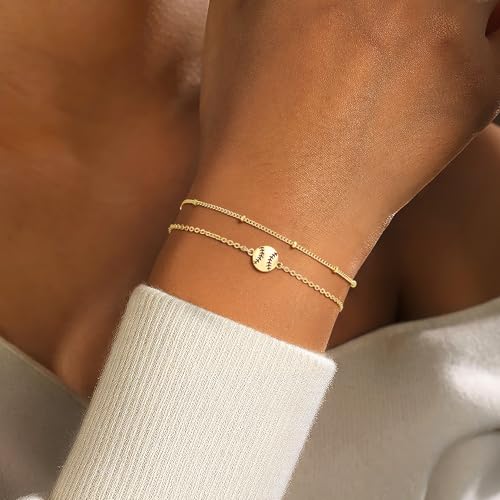 Turandoss 14K Gold Plated Sports Bracelets for Women Girls Sports Jewelry - image 2