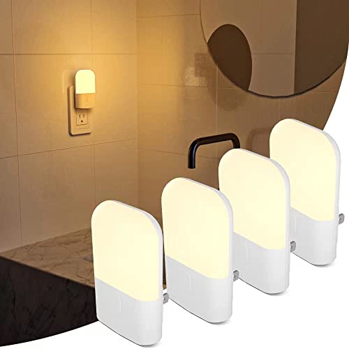 N&B NICE&BRAVO Night Light LED Auto Dusk to Dawn Sensor Light for Kitchen, Bedroom, Kids Room, Hallway, Stairway, Painting Plug in Dimmable Nightlights Lamp Bright with Switch,4 Pack N&B NICE&BRAVO Night Light LED Auto Dusk to Dawn Sensor Light for Kitchen, Bedroom, Kids Room, Hallway, Stairway, Painting Plug in Dimmable Nightlights Lamp Bright with Switch,4 Pack