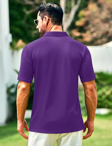 Cotrasen Polo Shirts for Men Cotton Pique Short Sleeve Golf Shirts with Pocket Classic Casual Moisture Wicking Polos4