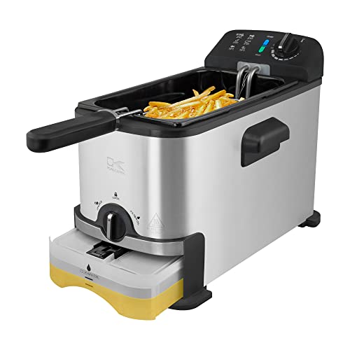 Kalorik 3.2 Quart Deep Fryer with Oil Filtration, Stainless Steel (FT 43721 BK) Best Deals and