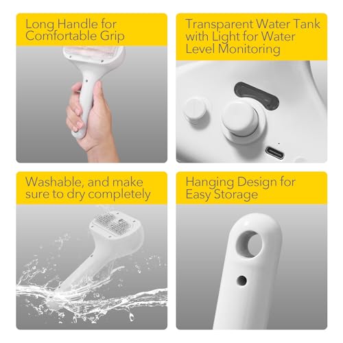 Image of Cat Steam Brush for Shedding, Self Cleaning Cat Brush with Water Spray, 3-in-1 Design for Massage, Hair Removal, and Cleaning, Steamy Brushes for Indoor Cats and Dogs (White)