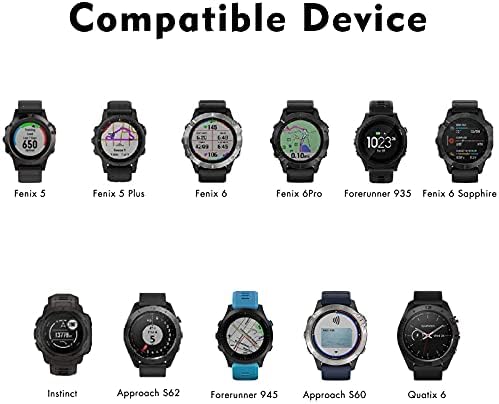 Fenix 5 Strap 22mm Width Soft Silicone Watch Strap Replacement Band for Fenix 5/Fenix 5 Plus/Fenix 6/Fenix 6 Pro/Forerunner 935/945/Approach S60/Quatix 5/Fenix 7/Fenix 7 Solar/Fenix 7 Sapphire Solar