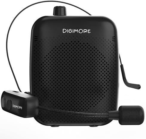 DIGIMORE 10W Wireless Voice Amplifier for Teachers | 12Hr Battery | BT 5.4 | in-Built Noise Reduction | Wireless Headset Mic for Tour Guides, Fitness, Announcements, Schools & Colleges (D-1200 WL)