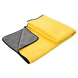 Generic,Dog Towel Microfiber Super Absorbent Soft Quick Drying Large Pet Bath Towels are Machine Washable for Large Medium Small Dogs and Cats,Yellow - Grey 55.1x 27.5 inches