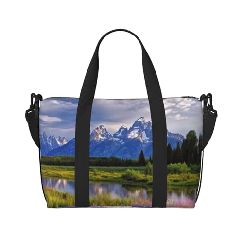 Travel Duffel Bags Personal Item Bag Carry on Luggage Bag Training Handbag Lightweight Waterproof Sports Gym Bag grand teton national park Weekender Bag for Women Men