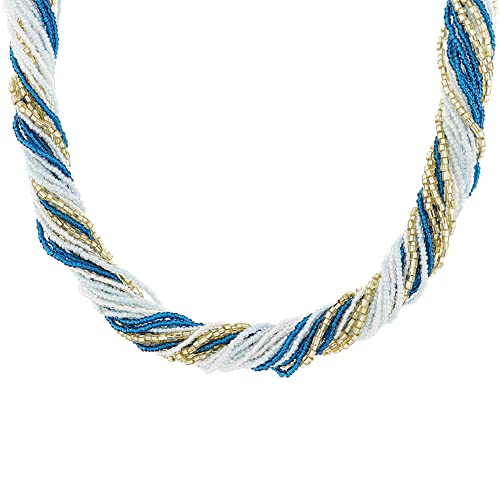 Venetiaurum - Collana Multifilo Torchon in Vetro e Argento 925 - Made in Italy