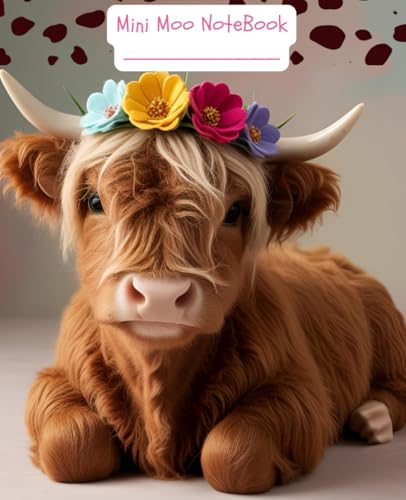 Mini Moo Notebook: A Cute Composition Book with a Highland Cow Cover - 120 pages, 7.5 x 9.25 image 2