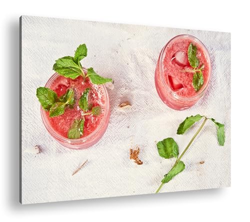 Toile imprimee deux mojitos roses une touche de fraicheur et de couleur pour vos murs