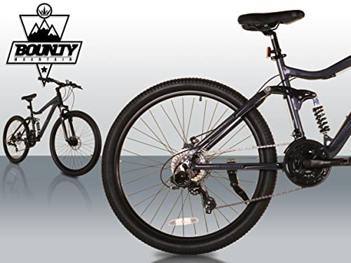 Foto von Bounty Full Suspension Mountainbike - 18 Gang Shimano Schaltung, Zoom Federgabeln, Scheibenbremsen, Leichtmetallfelgen - Fahrräder für Männer