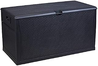 Wicker Storage Trunk,Patio Storage Box Waterproof,150 Gallon Deck Box