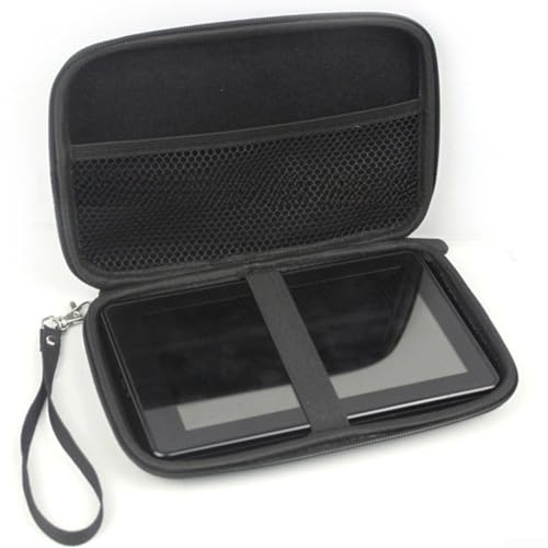 Posheliox Funda rígida de EVA para navegación, resistente al agua, a prueba de golpes, con bolsillo de malla, dispositivos GPS de 7 pulgadas, para tabletas y portátiles, color negro