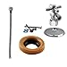 Westbrass 1/2" IPS Cross Handle Angle Stop Toilet Installation Kit with Steel Supply Line, Polished Chrome, D1613TBX-26