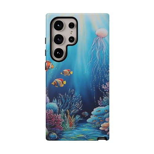 Coque Galaxy S24 Ultra récif de corail bleu - Protection mate