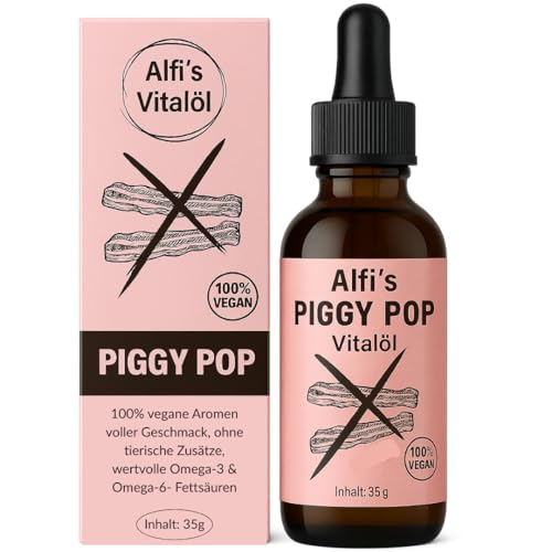 Aceite vital de Alfi's Piggy Pop – Alimento vegano con omega-3 y -6, antioxidantes de onagra, aceite de oliva y linaza – 100% vegetal rico en nutrientes