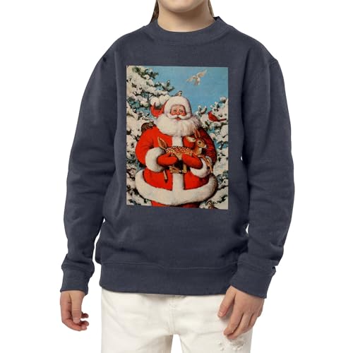 Sweatshirt enfant gros Père Noël vintage rétro en coton