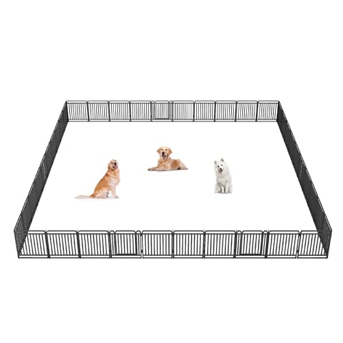 Image of New Thickened Version Dog Playpen, 32 Inch Dog Fences for The Yard, Portable Outdoor Dog Playpen for Large /Medium /Small Dogs, Foldable Metal Dog playpen, with Doors (40 Panels, 32 Inch)