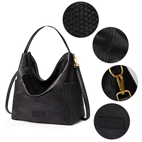 Wrangler Oversized Soft Top Handle Crossbody Purses And Handbags Totes Shoulder Hobo With Hand Woven Textures For Women,B2B-Wg41-918 Bk #TOP1