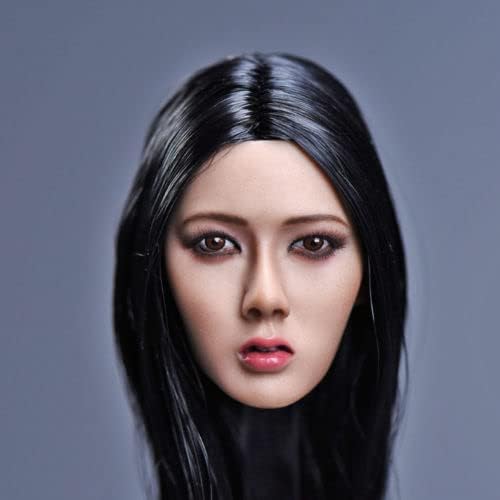 1/6 Female Head Sculpt Asian Girl Planted Long Hair Custome Head Carved Series Carving Model Toy Miniature People Figurines for 12 Inches Tbleague Phine Action Figure White Body 1/6 Female Head Sculpt Asian Girl Planted Long Hair Custome Head Carved Series Carving Model Toy Miniature People Figurines for 12 Inches Tbleague Phine Action Figure White Body