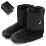 フットウォーマー コードレス 足温器 【10秒で速暖 両面発熱 電池残量が一目瞭然！】 電気スリッパ バッテリー付き(8000mAh)*2個 45℃〜65℃ 3段階温度調節 NTC過熱保護 足先からふくらはぎまで 防寒 滑り止め 柔らかい 暖かい 洗える 足入れ 省エネ 家庭用/オフィス用 防寒対策 暖房器具 足元暖房 プレゼント 日本語取扱説明書付「日本意匠登録済」