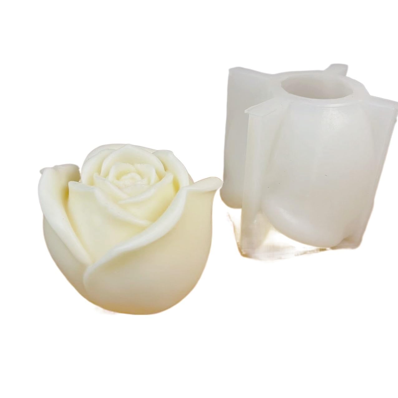 Ceras Moldes Molde de silicona for velas de rosas grandes 3D, molde de silicona for chocolate y pasteles de rosas for el Día de San Valentín, molde de yeso de resina for decoración del hogar Piezas Mo