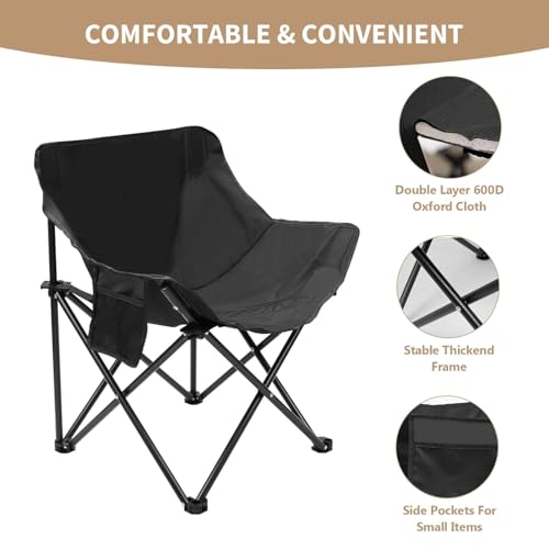 Image of Garden Art Oversized Portable Camping Chair | Heavy Load Capacity Up to 150kg | Light Weight Easy to Carry |Back Packing Chair for Garden, Camping, Picnic, (Off White, Oversized) (GACCOW1491-8)
