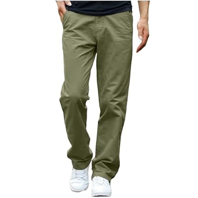 Men's Extreme Motion Pants Flat Front Regular Straight Pant Loose Comfy Breathable Outdoor Venture Pants Army Green