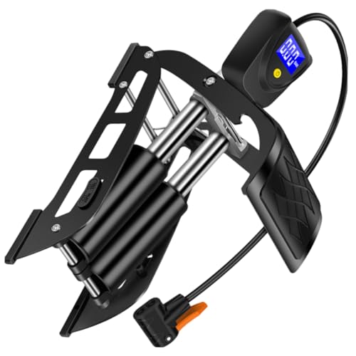POPETPOP Presión De Aire De La Bicicleta De Aire Portátil para Coche Mini Infladora De Neumáticos para Coche Válvula De Inflado Auto Fuerza Presión De Aire De Los Pedales Black