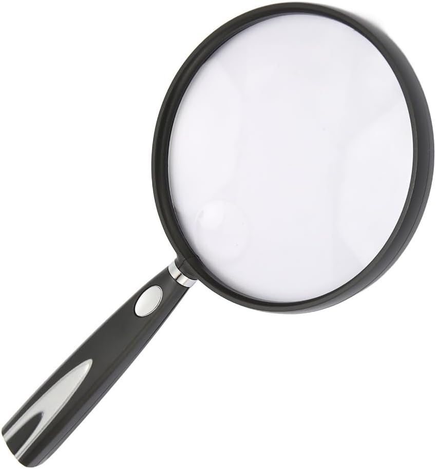 1.5X Black Portable ABS Plastic Handheld Reading Magnifier Practical Non-Slip Handle Close Work Magnifier(2/4x)