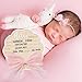 Wonhibo Flower-Shaped Newborn Announcement Sign - Baby Hospital Photo Prop Wooden Name Board Card with Pink Bow, Birth Welcome Hello World for Girls