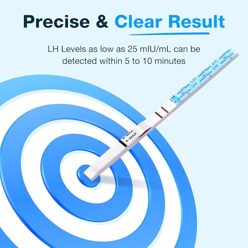Image of Easy@Home Ovulation Test Kit for Women, 10 Pack LH Test Strips, Fertility Predictor for Pregnancy Planning, Ovulation Tracker Powered by Premom iOS and Android App