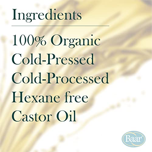 Organic Castor Oil - 32 Oz. - Cold Pressed! Hexane Free! Castor Oil For Hair, Eyelashes, Eyebrows, Skin, Eliminations, And Many More! - Exclusive Palma Christos® Brand By Baar #TOP1