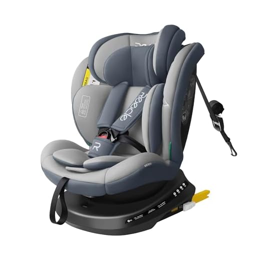 Reecle I-Size 360 Girevole Seggiolino Auto con ISOFIX, 40-150cm(Gruppo 0 + 1/2/3, 0-36 kg), ca. 0-12 anni (Grigio)