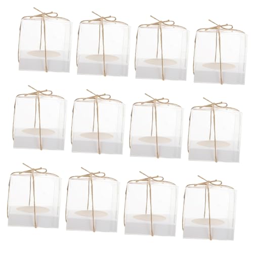 Unomor 12Pcs Transparent Cupcake Packing Boxes Single Cup Cake Boxes for Bakery Party Favors for Desserts Treats and Special Occasions