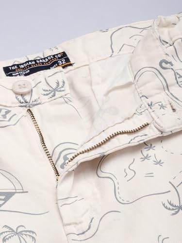 Image of The Indian Garage Co Men Slim Fit Printed Mid-Rise Shorts