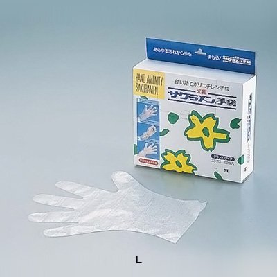Amazon.co.jp: サクラメンDXエンボス手袋 デラックス（100枚入） L