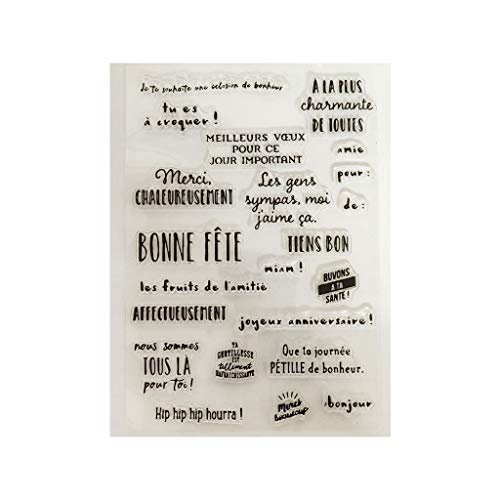 YFairy - Tampon transparent, lettre française, bricolage, silicone, joint, scrapbooking, gaufrage, décoration d'album Cover